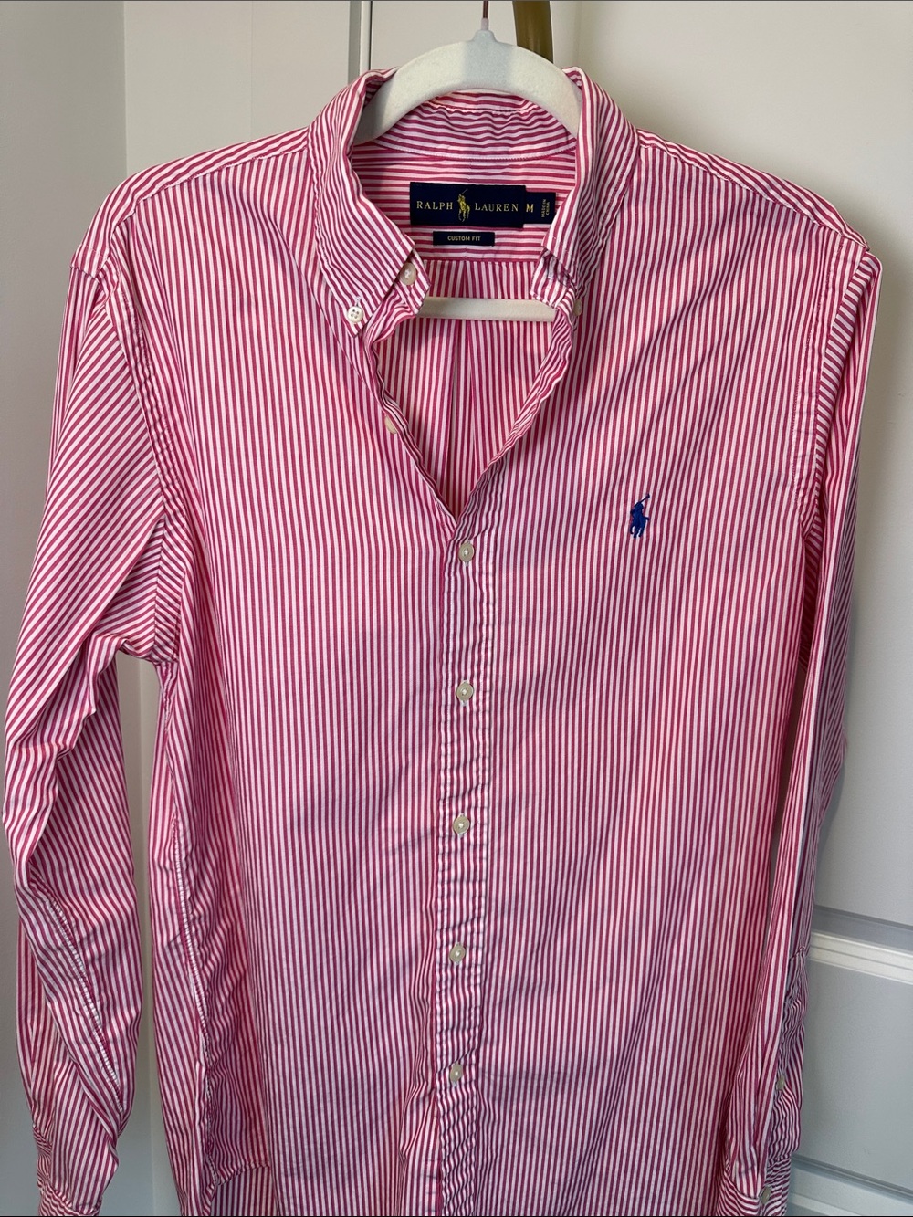 Ralph Lauren Men’s Pink & White Striped Button-Down Shirt
